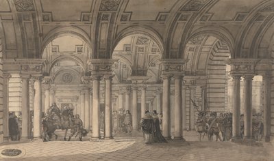Somerset House, the Strand Vestibule by Louis Jean Desprez